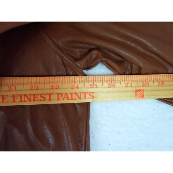 Gigio Vegan Leather Button Shirt Shacket Jacket Medium Brown Women's Size XL - Picture 5 of 13